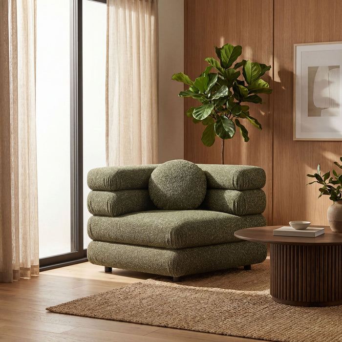 Modway Jubilee Upholstered Modular Corner Chair in Olive - lifestyle view 14