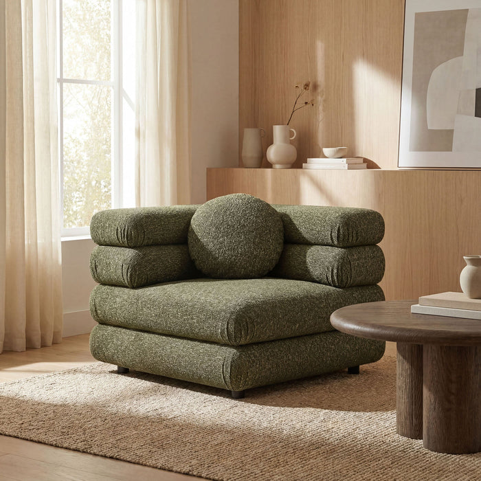 Modway Jubilee Upholstered Modular Corner Chair in Olive - lifestyle view 16