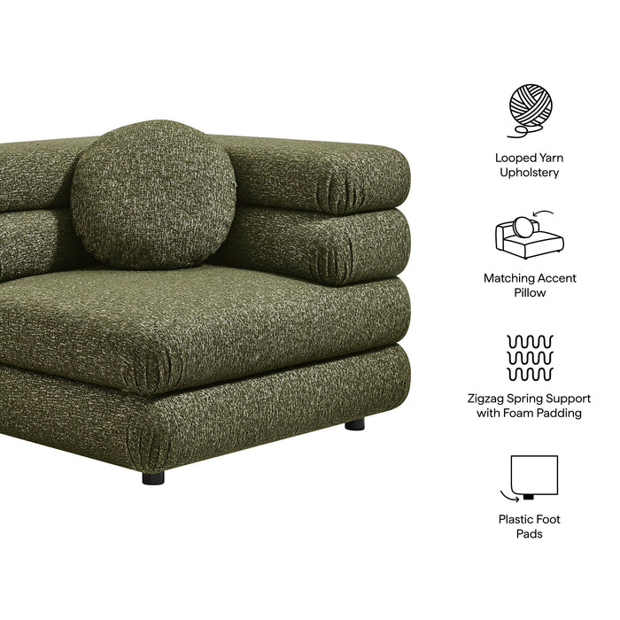 Modway Jubilee Upholstered Modular Corner Chair in Olive - dimensions and specifications