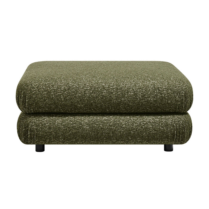 Modway Jubilee Upholstered Ottoman in Olive - angled view