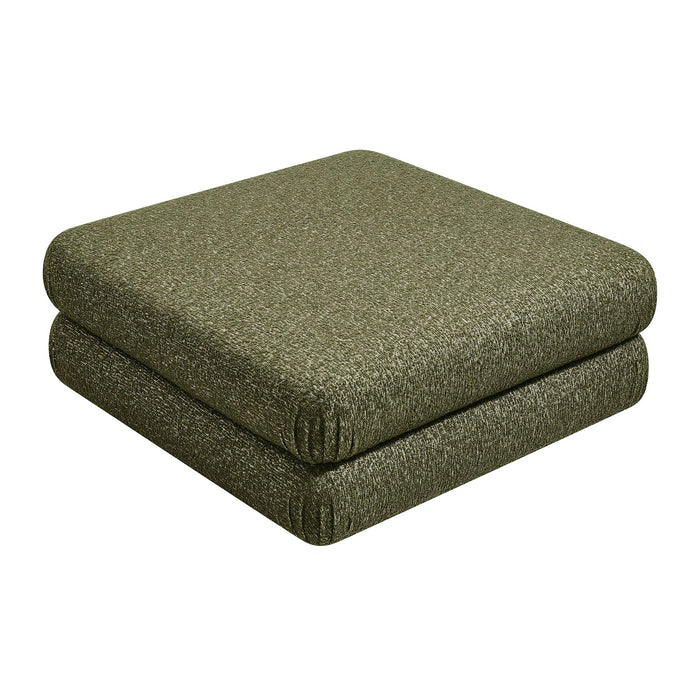 Modway Jubilee Upholstered Ottoman in Olive - side view