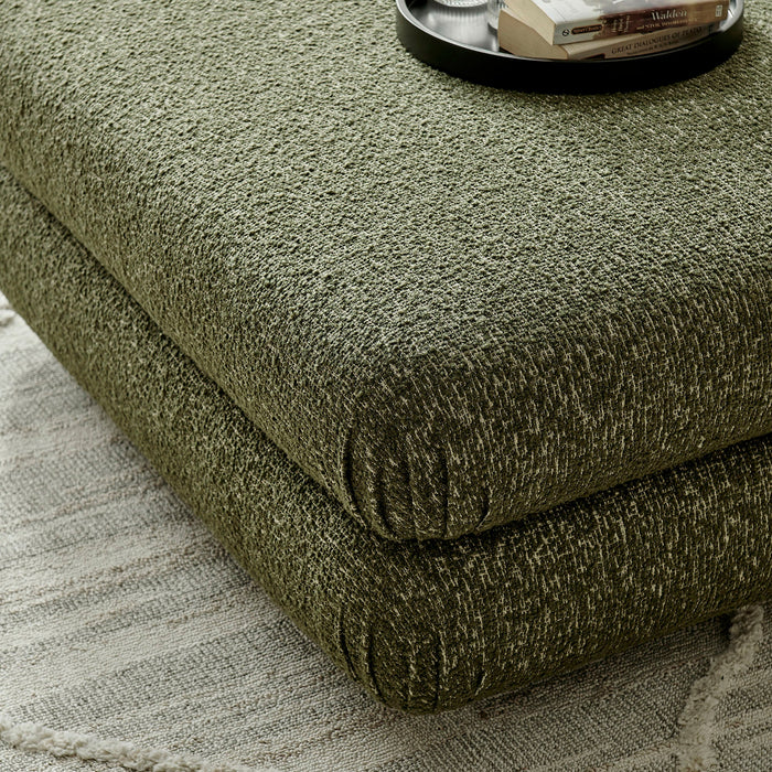 Modway Jubilee Upholstered Ottoman in Olive - lifestyle view