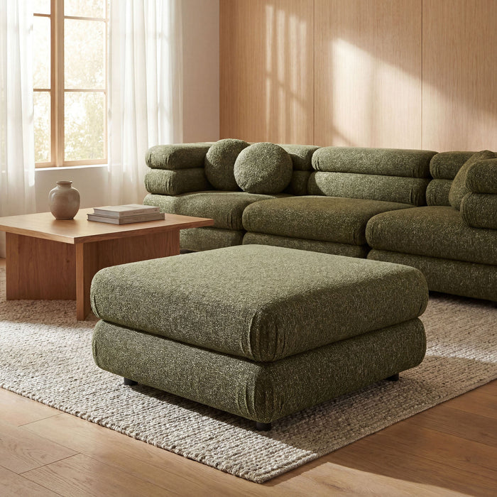 Modway Jubilee Upholstered Ottoman in Olive - lifestyle view 14