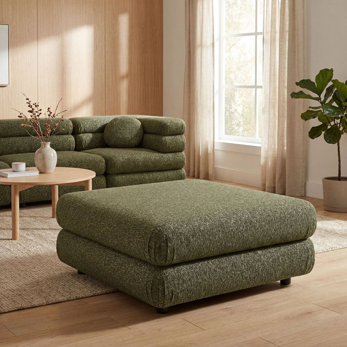 Modway Jubilee Upholstered Ottoman in Olive - lifestyle view 16