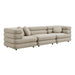 Modway Jubilee 3-Piece Upholstered 3-Piece Modular Sofa Set in Linen - front view