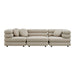 Modway Jubilee 3-Piece Upholstered 3-Piece Modular Sofa Set in Linen - angled view