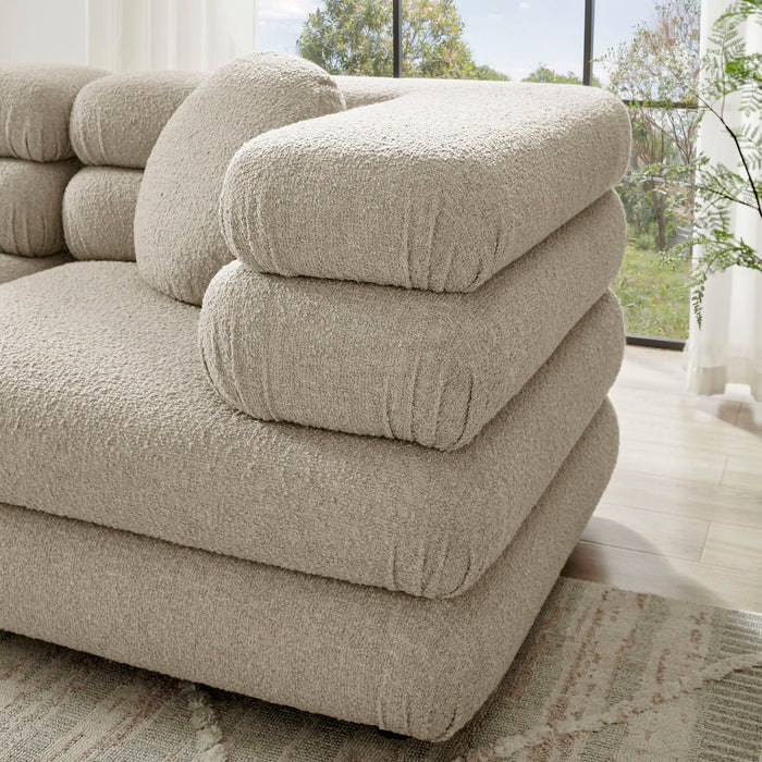 Modway Jubilee 3-Piece Upholstered 3-Piece Modular Sofa Set in Linen - detail view