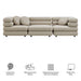Modway Jubilee 3-Piece Upholstered 3-Piece Modular Sofa Set in Linen - dimensions and specifications