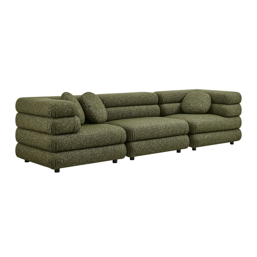 Modway Jubilee 3-Piece Upholstered 3-Piece Modular Sofa Set in Olive - front view