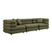 Modway Jubilee 3-Piece Upholstered 3-Piece Modular Sofa Set in Olive - front view