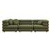 Modway Jubilee 3-Piece Upholstered 3-Piece Modular Sofa Set in Olive - angled view