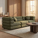 Modway Jubilee 3-Piece Upholstered 3-Piece Modular Sofa Set in Olive - lifestyle view 14