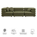 Modway Jubilee 3-Piece Upholstered 3-Piece Modular Sofa Set in Olive - dimensions and specifications