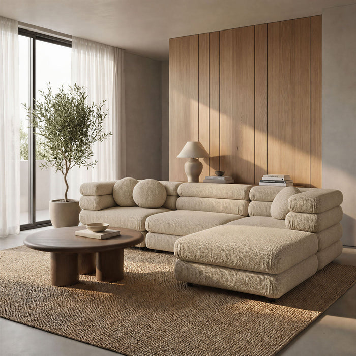 Modway Jubilee 4-Piece Upholstered Modular Sofa Set in Linen - lifestyle view