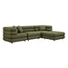 Modway Jubilee 4-Piece Upholstered Modular Sofa Set in Olive - front view