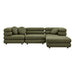 Modway Jubilee 4-Piece Upholstered Modular Sofa Set in Olive - angled view