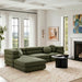 Modway Jubilee 4-Piece Upholstered Modular Sofa Set in Olive - detail view