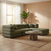 Modway Jubilee 4-Piece Upholstered Modular Sofa Set in Olive - lifestyle view 12