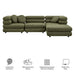 Modway Jubilee 4-Piece Upholstered Modular Sofa Set in Olive - dimensions and specifications