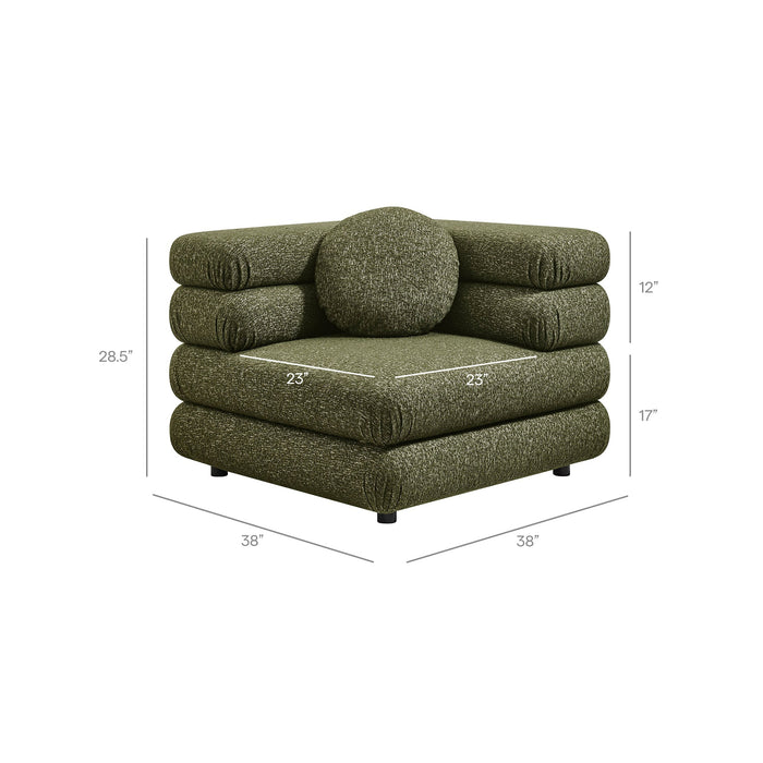 Modway Jubilee 4-Piece Upholstered Modular Sofa Set in Olive - dimensions and specifications 29