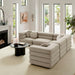 Modway Jubilee 5-Piece Upholstered Modular L-Shaped Sofa Set in Linen - lifestyle view