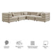 Modway Jubilee 5-Piece Upholstered Modular L-Shaped Sofa Set in Linen - dimensions and specifications
