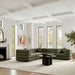 Modway Jubilee 5-Piece Upholstered Modular L-Shaped Sofa Set in Olive - detail view