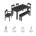 Modway Alvia 6-Piece Oak Wood Dining Table and Seating Set in Black - dimensions and specifications