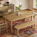 Modway Alvia 6-Piece Oak Wood Dining Table and Seating Set in Weathered Oak - angled view