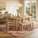 Modway Alvia 6-Piece Oak Wood Dining Table and Seating Set in Weathered Oak - side view