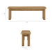 Modway Alvia 6-Piece Oak Wood Dining Table and Seating Set in Weathered Oak - dimensions and specifications 11
