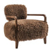 Modway Zinnia Faux Fur Accent Chair in Brown - front view