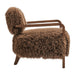 Modway Zinnia Faux Fur Accent Chair in Brown - angled view