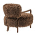 Modway Zinnia Faux Fur Accent Chair in Brown - side view