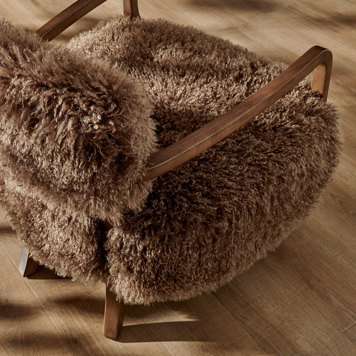 Modway Zinnia Faux Fur Accent Chair in Brown - lifestyle view 12
