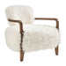 Modway Zinnia Faux Fur Accent Chair in White - front view