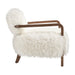 Modway Zinnia Faux Fur Accent Chair in White - angled view