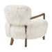 Modway Zinnia Faux Fur Accent Chair in White - side view