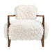 Modway Zinnia Faux Fur Accent Chair in White - detail view
