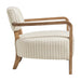 Modway Zinnia Striped Fabric Upholstered Accent Chair in Oatmeal Stripe - angled view