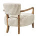 Modway Zinnia Striped Fabric Upholstered Accent Chair in Oatmeal Stripe - side view