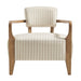 Modway Zinnia Striped Fabric Upholstered Accent Chair in Oatmeal Stripe - detail view