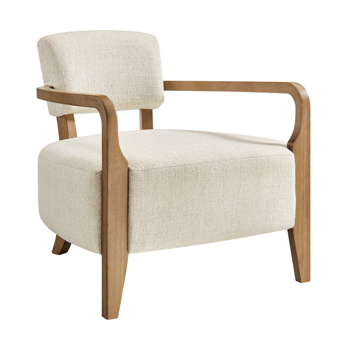 Modway Zinnia Linen Blend Accent Chair in Ivory - front view