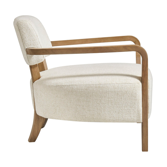 Modway Zinnia Linen Blend Accent Chair in Ivory - angled view