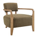 Modway Zinnia Linen Blend Accent Chair in Olive - front view