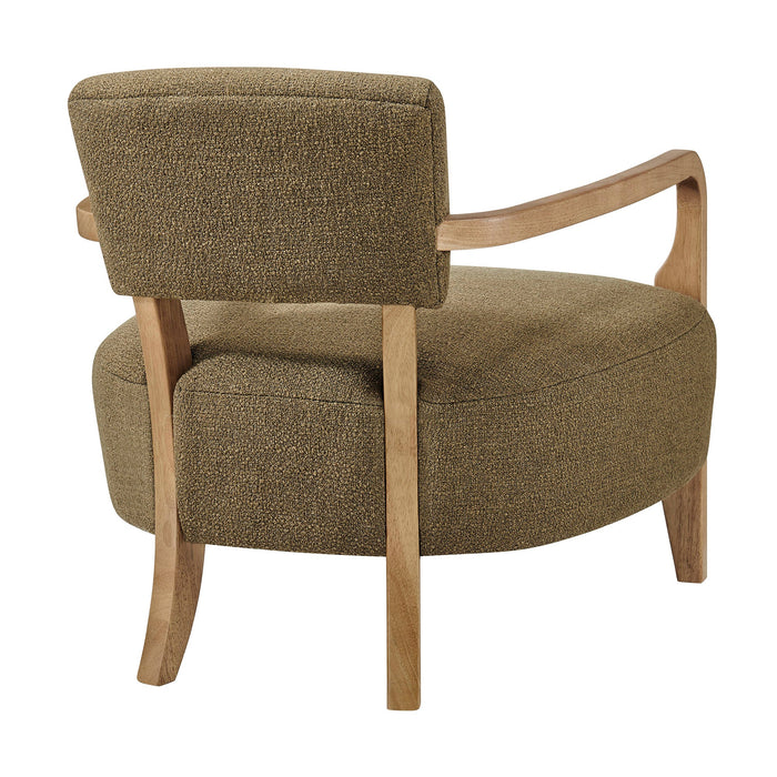 Modway Zinnia Linen Blend Accent Chair in Olive - side view