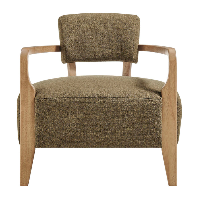 Modway Zinnia Linen Blend Accent Chair in Olive - detail view