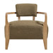 Modway Zinnia Linen Blend Accent Chair in Olive - detail view