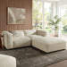 Modway Auren 3 Piece Lattice Bouclé Upholstered Modular Loveseat with Ottoman in Cream - side view