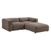 Modway Auren 3 Piece Lattice Bouclé Upholstered Modular Loveseat with Ottoman in Earth - front view